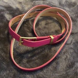 J. Crew Genuine Leather Fuchsia Belt